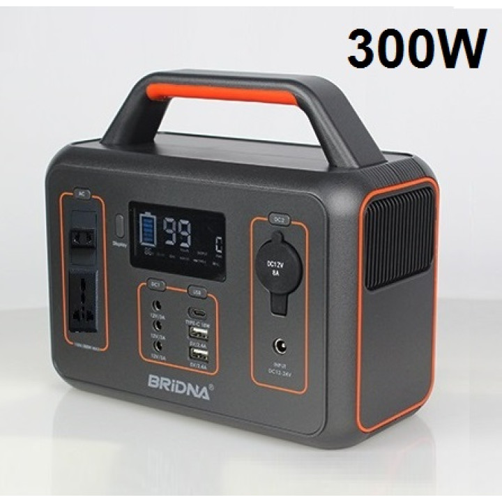 BRIDNA 300W (Пік 600Вт) SGR-PPS3012-2  Портативна електростанція (ДБЖ) з можливістю заряджання від сонячної панелі