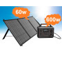 BRIDNA 600W (Пік 1200Вт) + сонячна панель 60W портативний сонячний генератор електростанція, ДБЖ, із зарядкою від сонячної панелі.