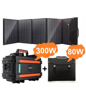 AUMOON BPS-300W (Пік 600Вт) 330Wh / 90000mAh + сонячна панель 80W портативний сонячний генератор електростанція із зарядкою від сонячної панелі. AUMOON BPS-300W (Пік 600Вт) 330Wh / 90000mAh + сонячна панель 80W портативний сонячний генератор електростанція із зарядкою від сонячної панелі.