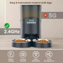 Годівниця для котів та собак автоматична Honeyguaridan S68D WiFi, 6,5л, Чорна
