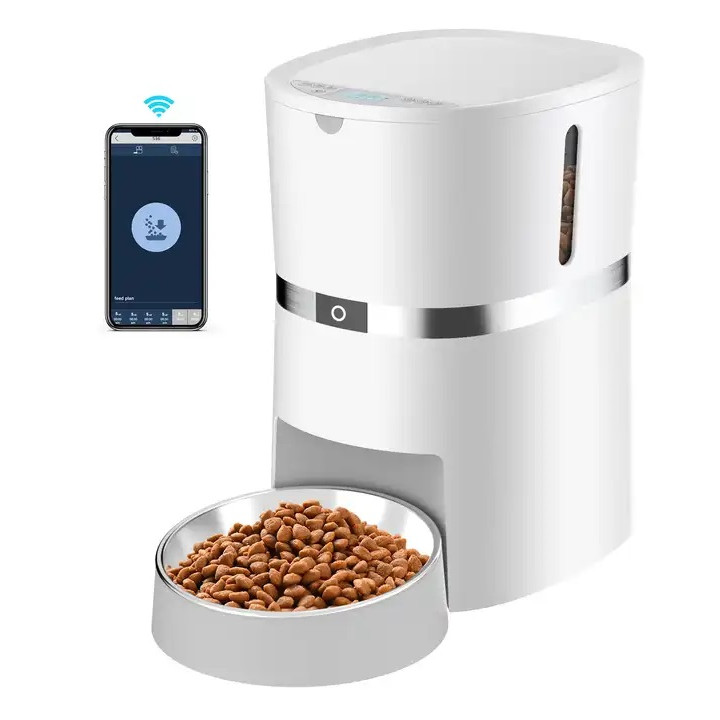 Годівниця для котів та собак автоматична Honeyguaridan S36 WiFi, 4л, Біла