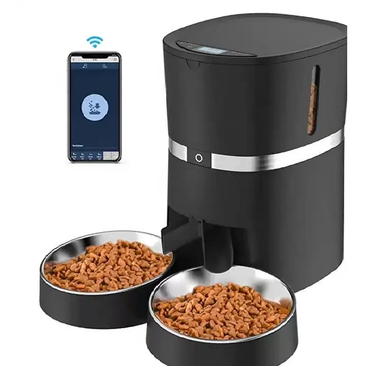 Годівниця для котів та собак автоматична Honeyguaridan S36D WiFi, 4л, Чорна