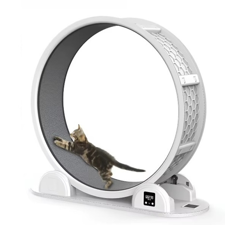 Бігове колесо для котів CutePet R04 XL з одометром для середніх та великих порід кішок Колір Білий